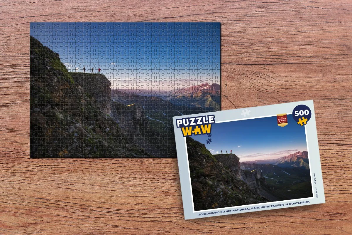 PuzzleWow Legpuzzel Zonsopgang Nationaal Park Hohe Tauern 500 Stuks - Multicolor