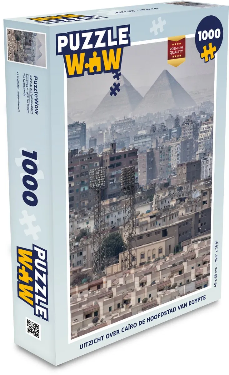 PuzzleWow Legpuzzel Uitzicht op Caïro 1000 Stuks - Multicolor