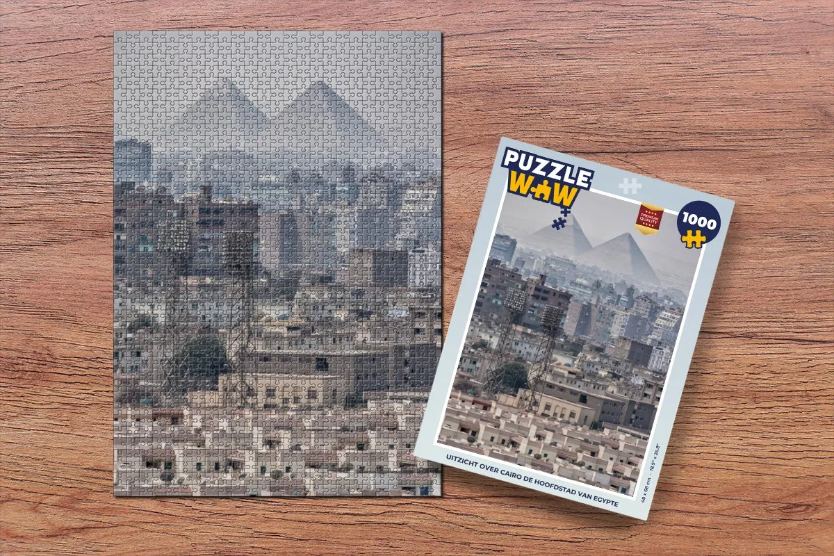 PuzzleWow Legpuzzel Uitzicht op Caïro 1000 Stuks - Multicolor