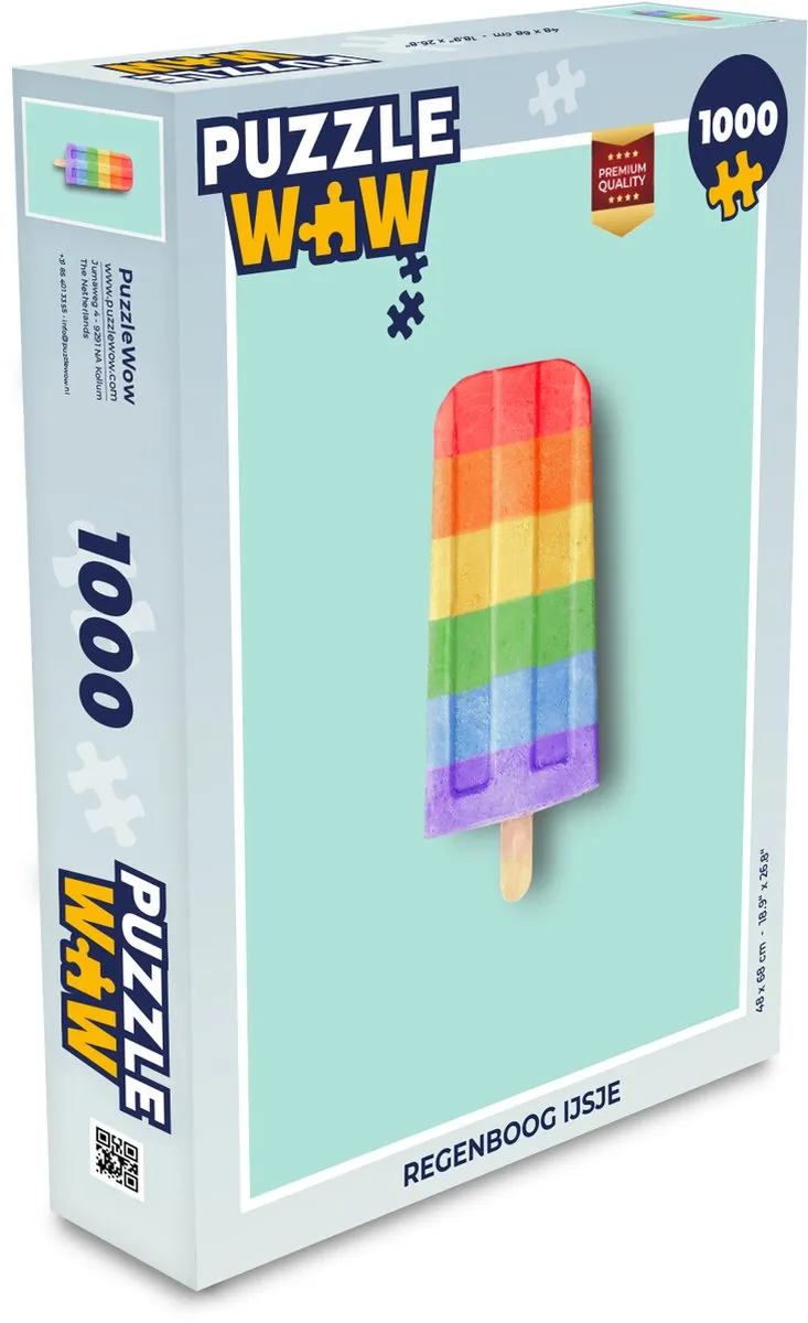 PuzzleWow Regenboog IJsje Legpuzzel 1000 Stuks - Multicolor