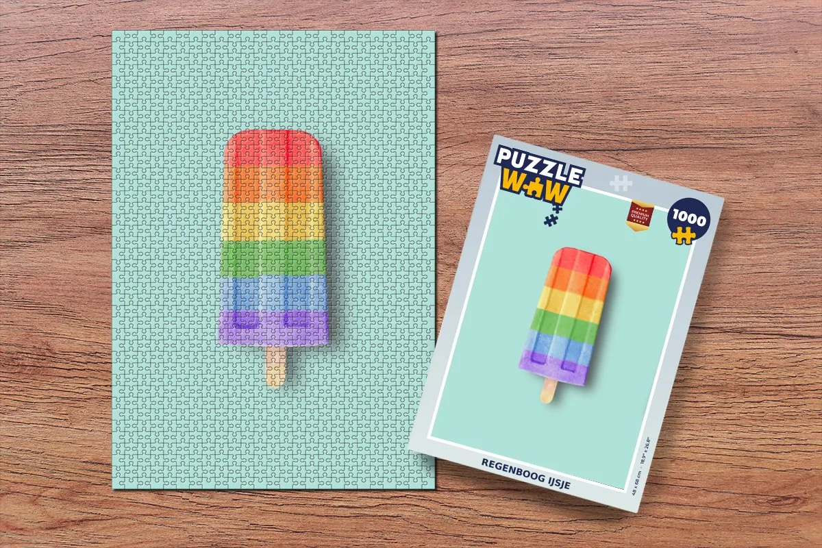 PuzzleWow Regenboog IJsje Legpuzzel 1000 Stuks - Multicolor