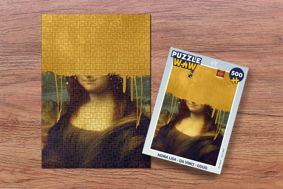 PuzzleWow Mona Lisa Legpuzzel 500 Stuks - Goud - Multicolor