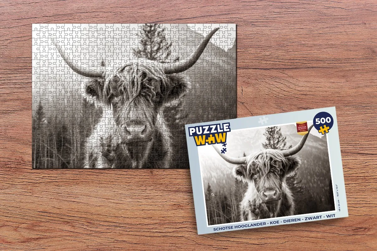 PuzzleWow Schotse Hooglander Legpuzzel 500 Stuks - Multicolor