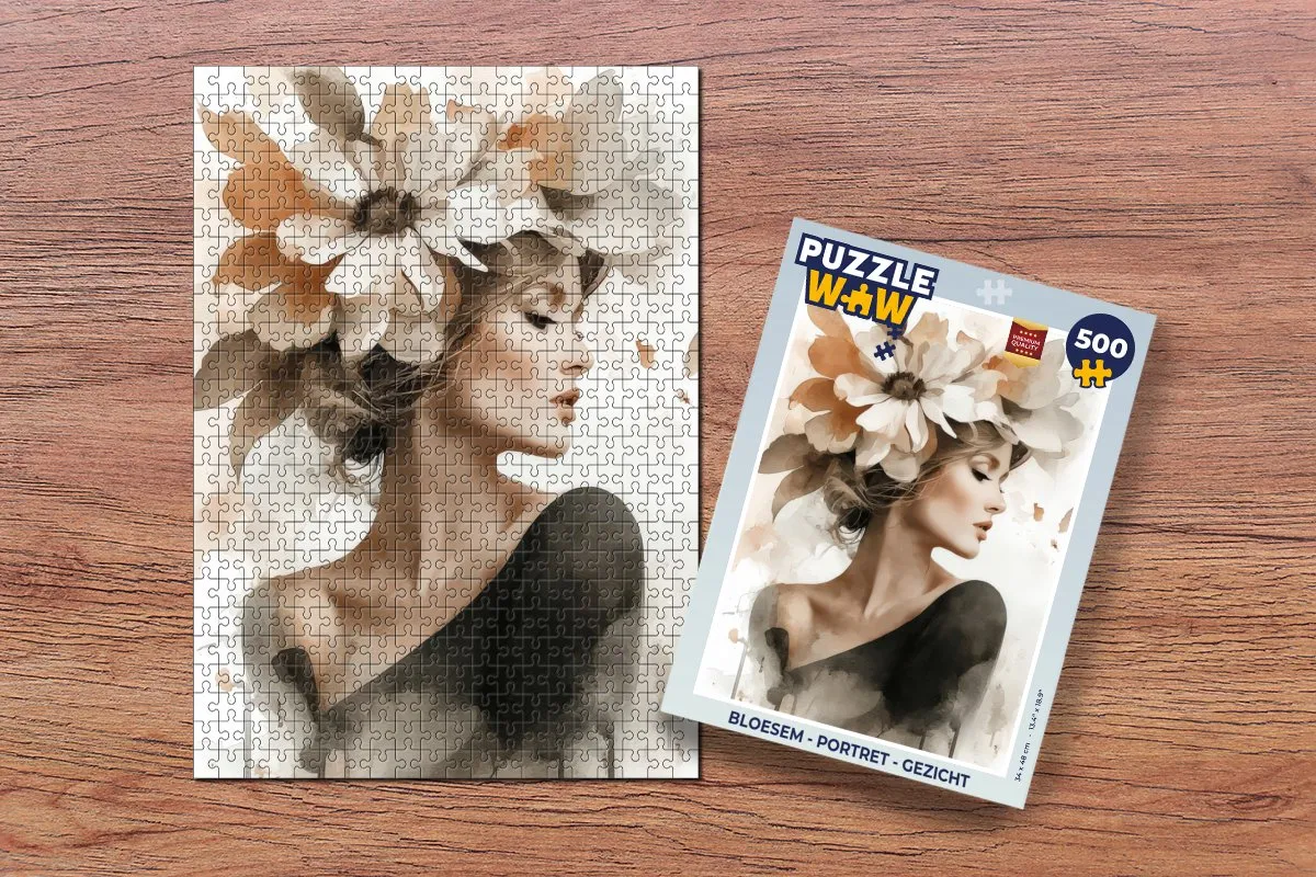 PuzzleWow Bloesem Portret Gezicht Puzzel - 500 Stuks