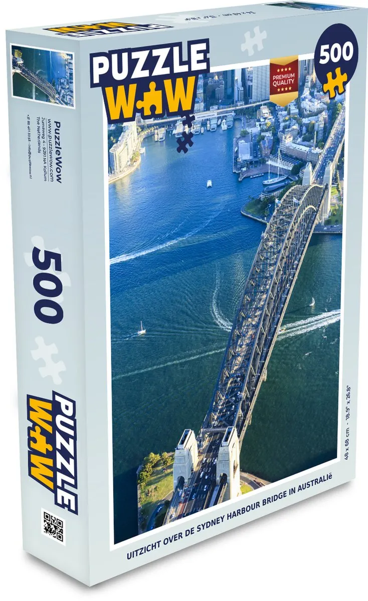 PuzzleWow Sydney Harbour Bridge Legpuzzel 500 Stuks - Multicolor