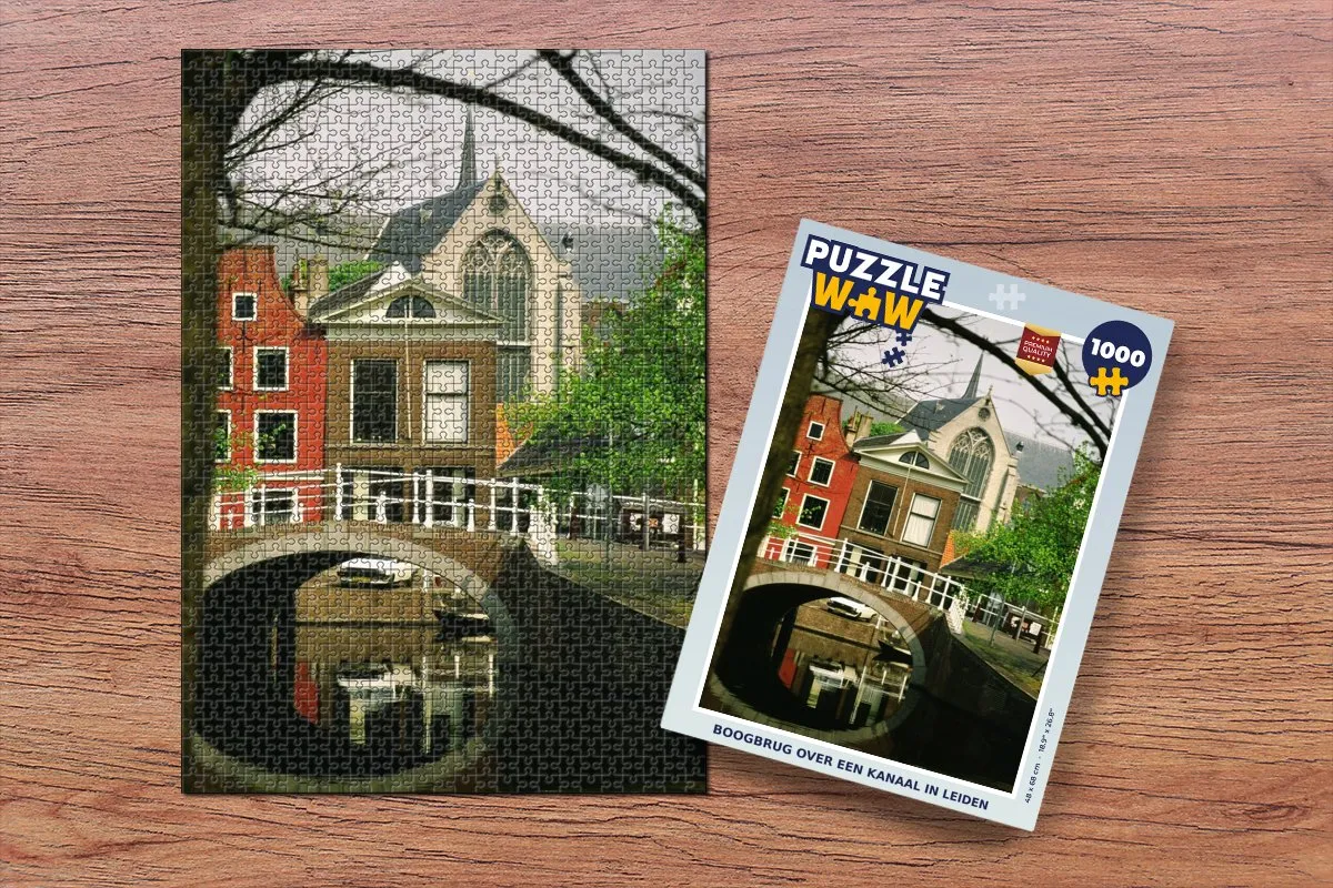 PuzzleWow Brug Leiden Legpuzzel 1000 Stuks - Multicolor