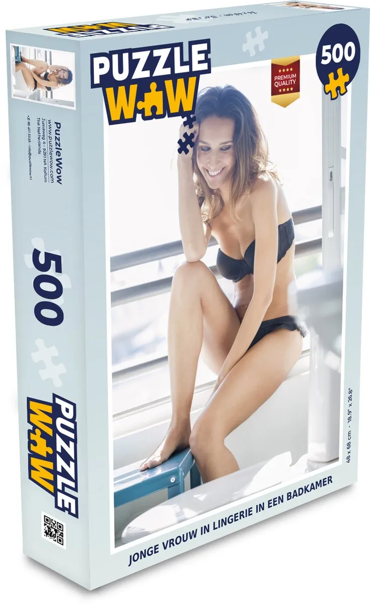 PuzzleWow Legpuzzel Jonge vrouw in lingerie 500 Stuks - Multicolor