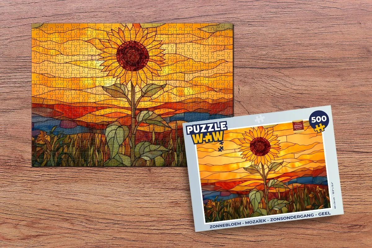 PuzzleWow Zonnebloem Mozaïek Legpuzzel 500 Stuks - Geel