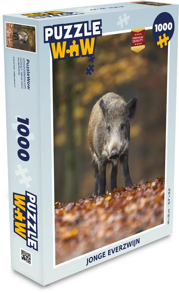 PuzzleWow Wild Dier Bos Herfst Legpuzzel 1000 Stuks - Multicolor