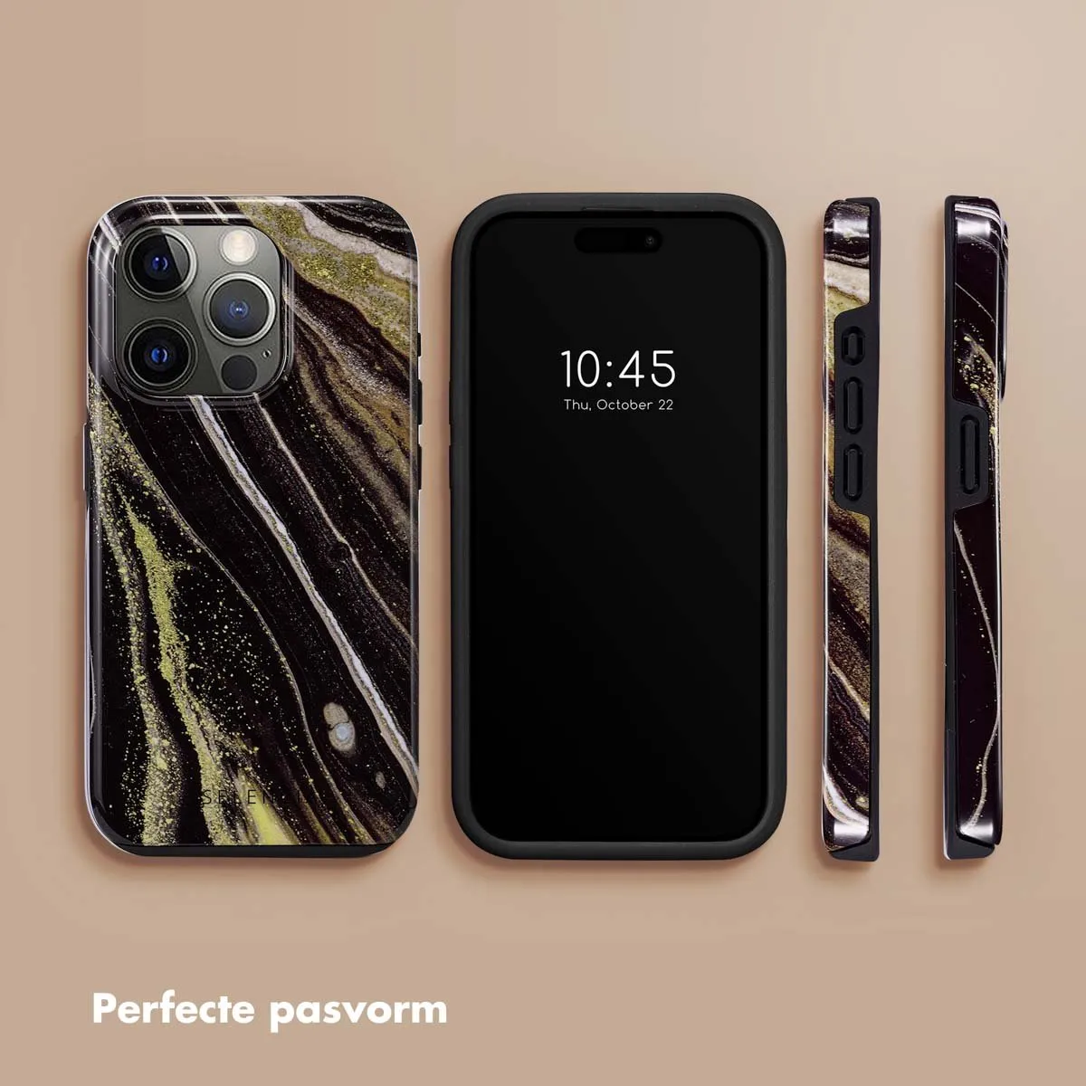 Selencia Hoesje iPhone 15 Pro Chic Marble