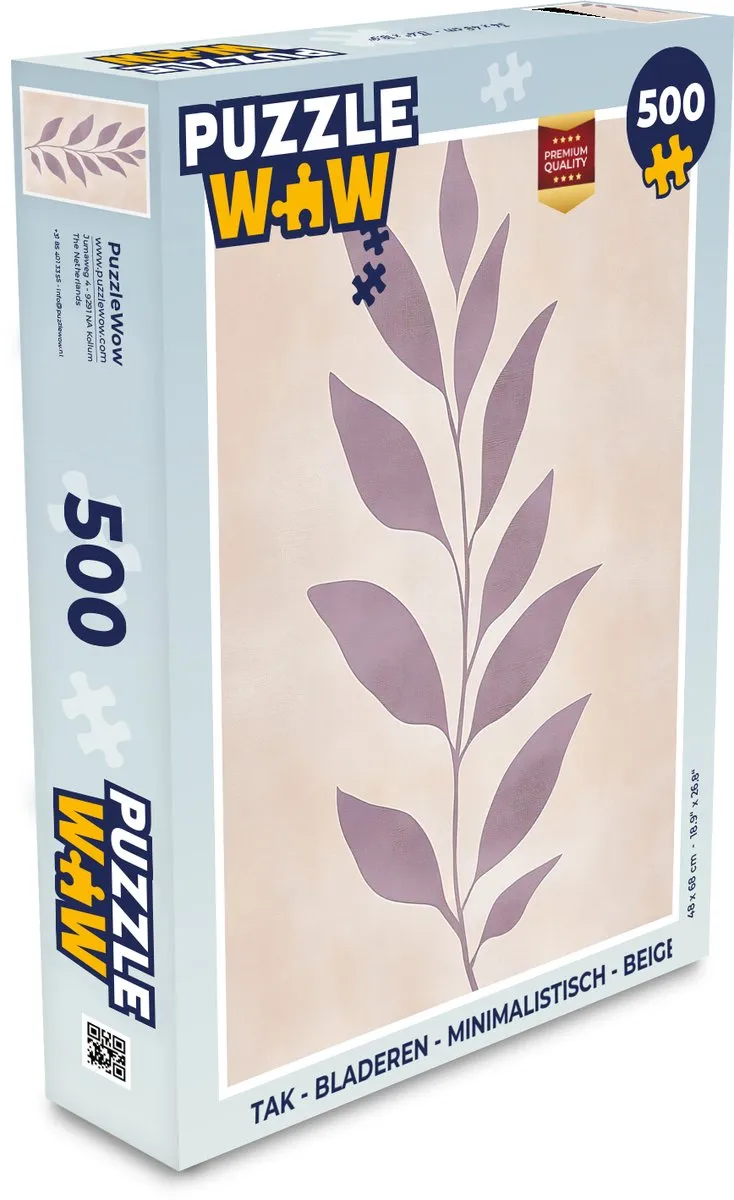 PuzzleWow Tak Bladeren Legpuzzel 500 Stuks - Beige