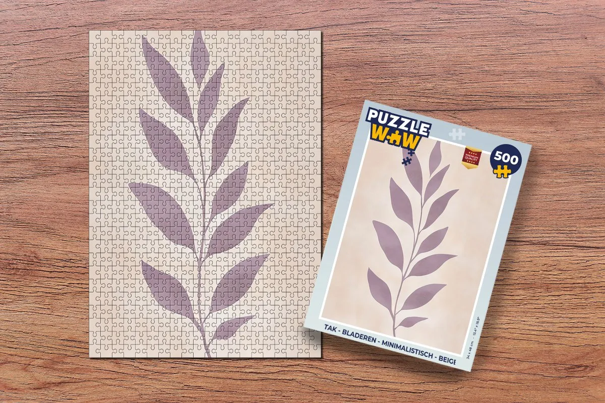 PuzzleWow Tak Bladeren Legpuzzel 500 Stuks - Beige