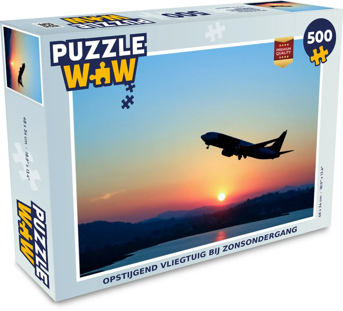 PuzzleWow Legpuzzel Opstijgend Vliegtuig 500 Stuks - Multicolor