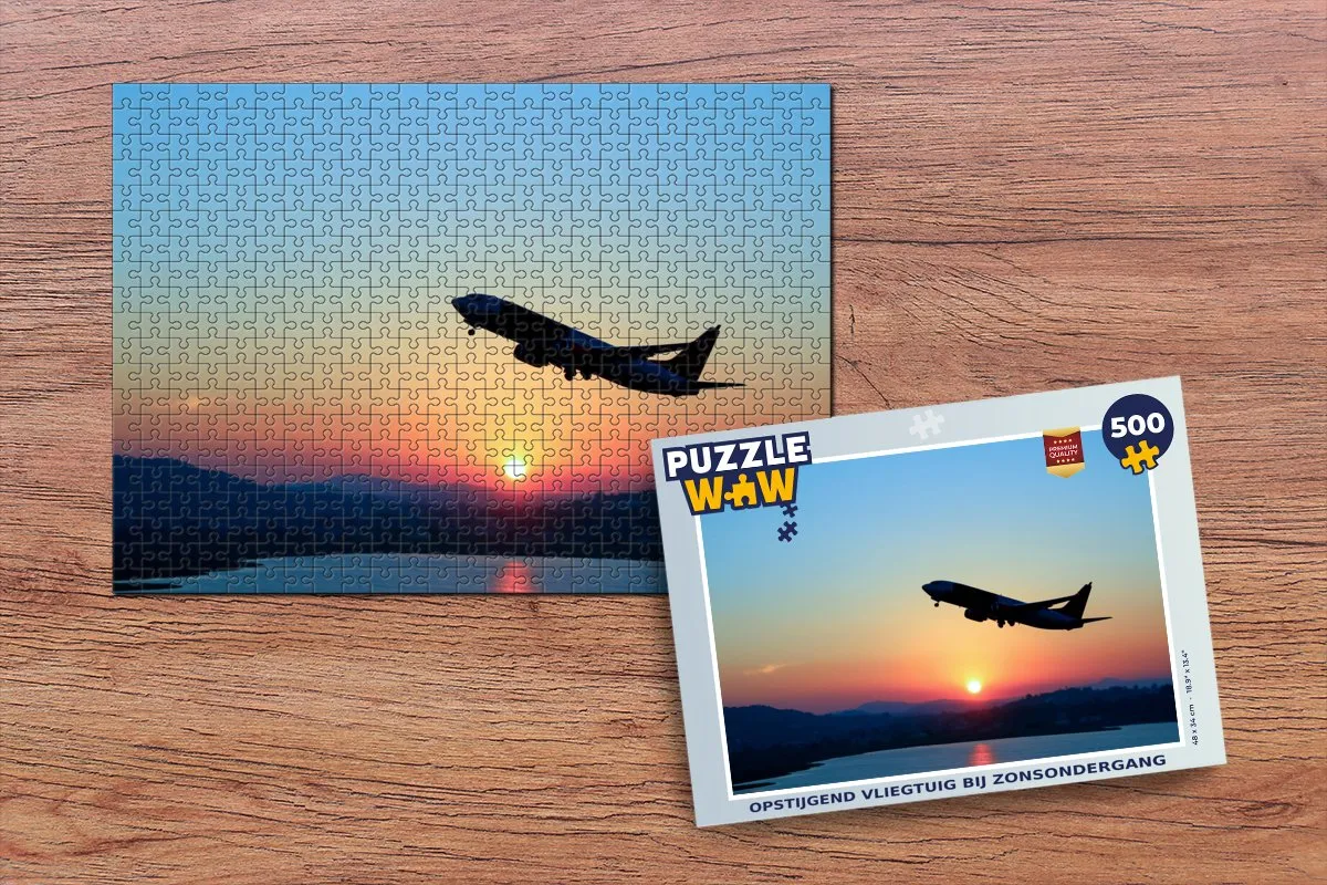 PuzzleWow Legpuzzel Opstijgend Vliegtuig 500 Stuks - Multicolor