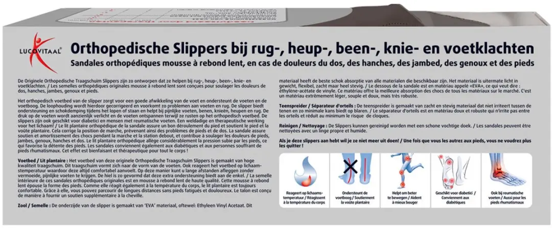 Lucovitaal Orthopedische Teenslipper - Maat 45-46 Zwart - afbeelding 6 van 6