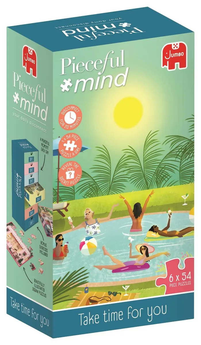 Jumbo Legpuzzel Pieceful Mind 6x54 Stuks - Multicolor