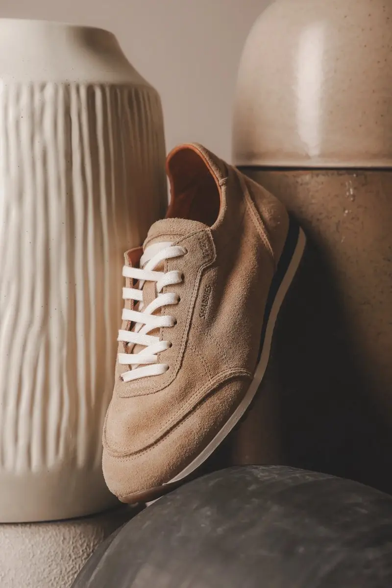 Shabbies Amsterdam Taya Base Sneaker - Suede Zand - Maat 38 - afbeelding 3 van 6