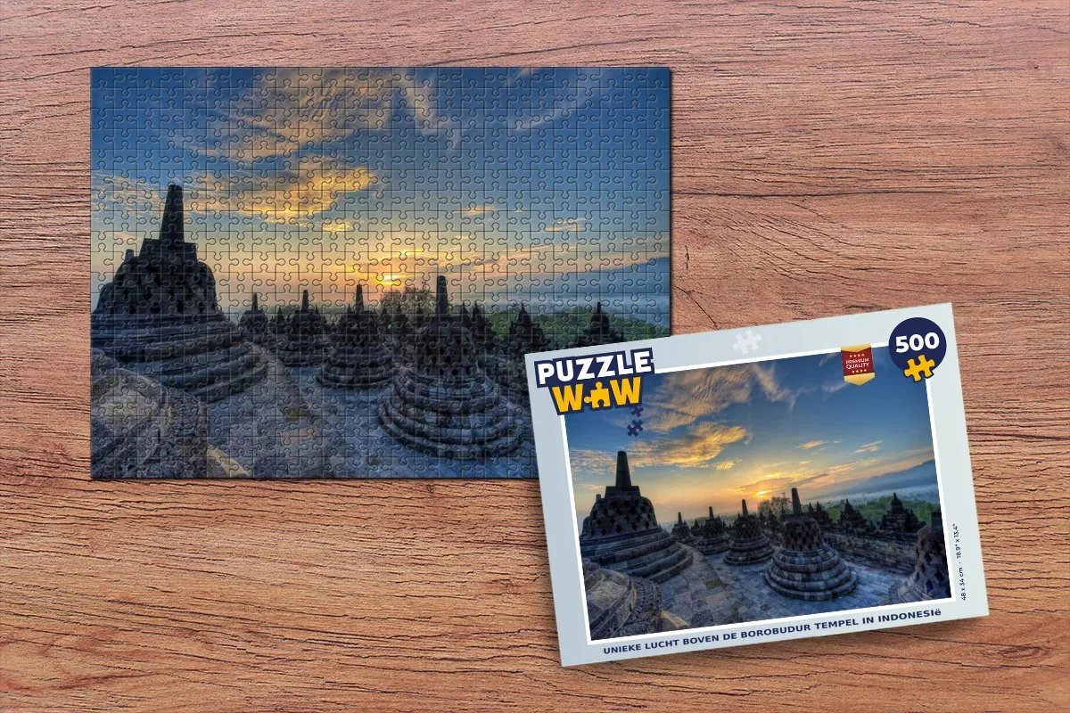 PuzzleWow Legpuzzel Borobudur 500 Stuks - Multicolor