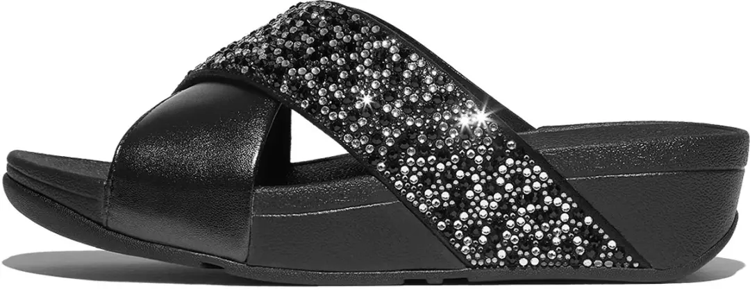 Vrouwenslippers FitFlop Lulu Crystal-Mix Metallic Cross