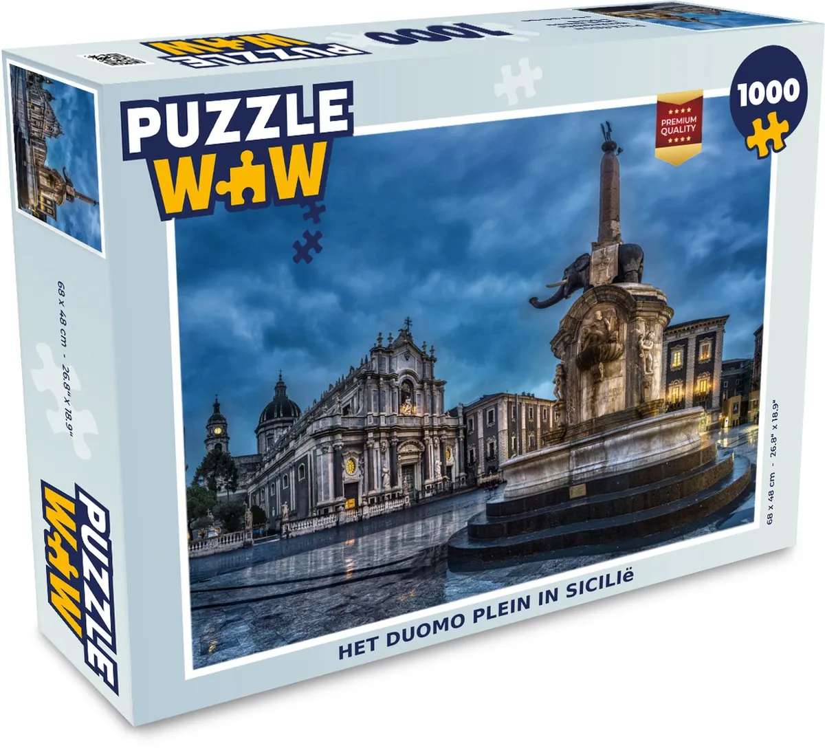 PuzzleWow Sicilië Duomo plein Puzzel 1000 Stuks - Multicolor