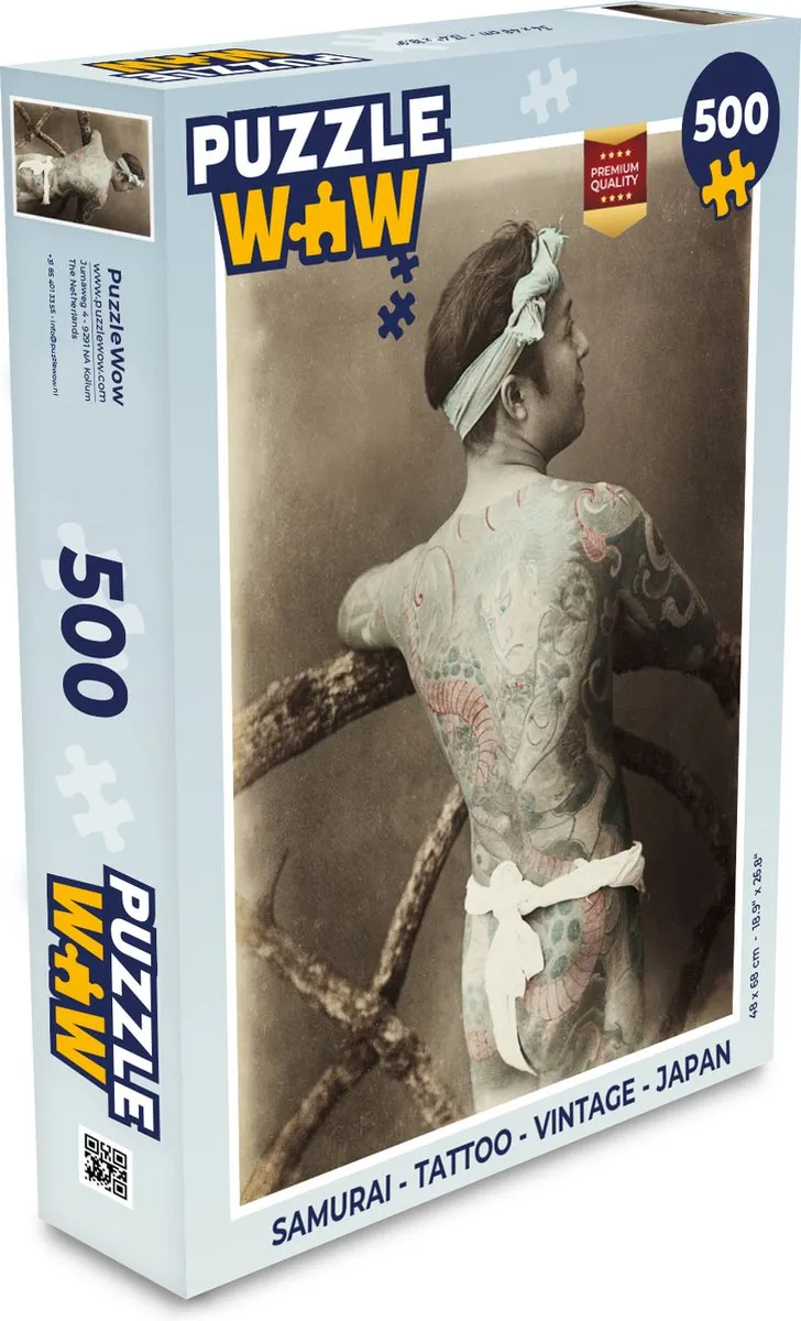 PuzzleWow Samurai Vintage Legpuzzel 500 Stuks - Multicolor