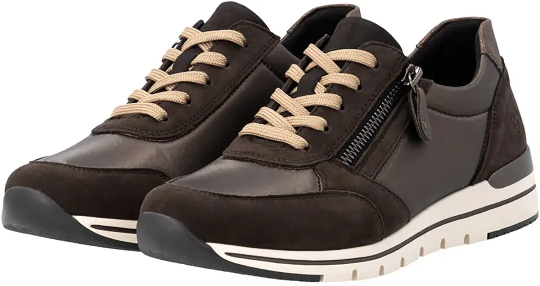 Remonte R6700 Suede Sneakers - Donkerbruin - Maat 38 - afbeelding 2 van 6