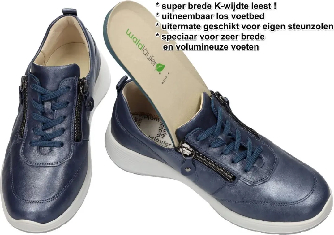 Wäldlaufer Kalea Dames Veterschoenen - Maat 38.5 - Jeansblauw - afbeelding 6 van 6