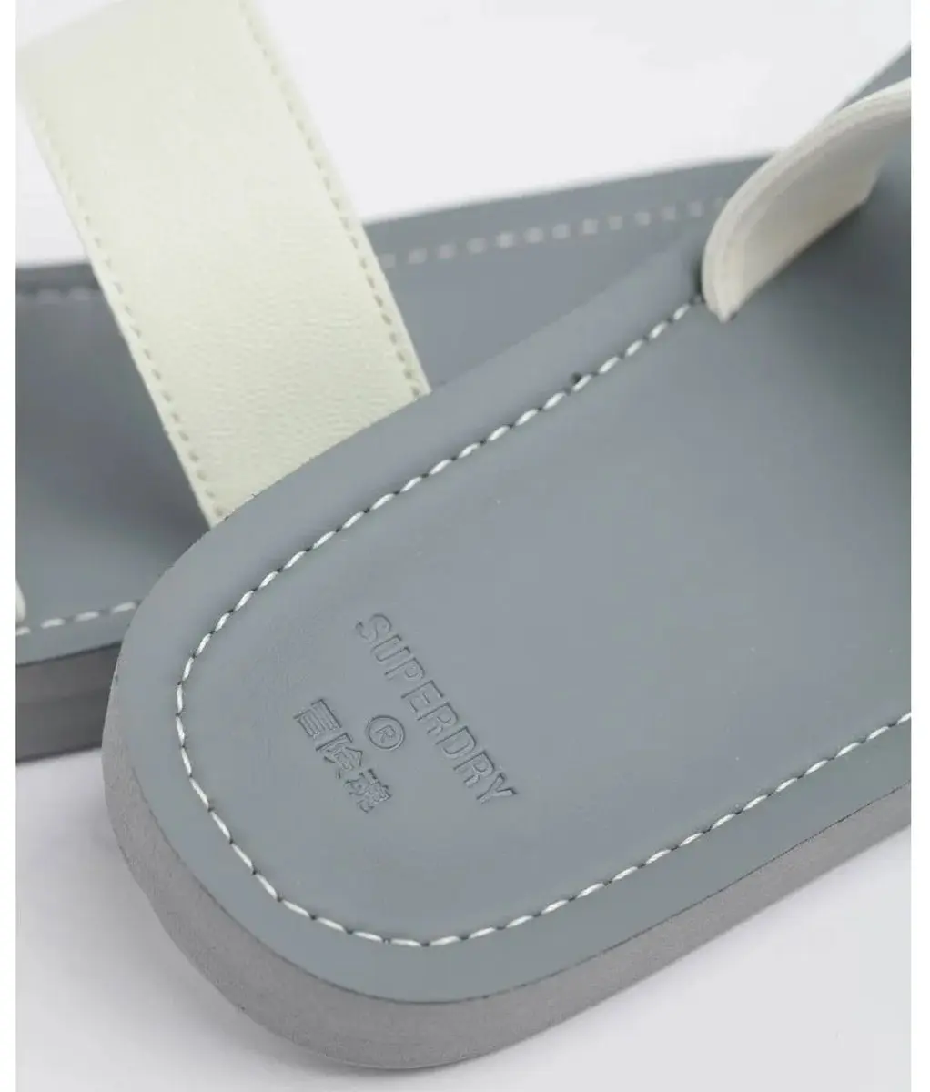 Superdry Premium Slim 2 Strap Slippers - Wit EU 36-37 - afbeelding 4 van 4