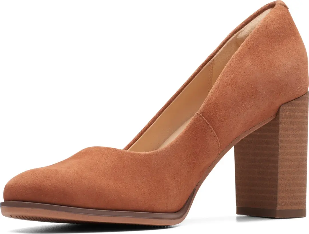 Clarks Freva85 Court Dames - 41 - Caramel Suede - afbeelding 4 van 6