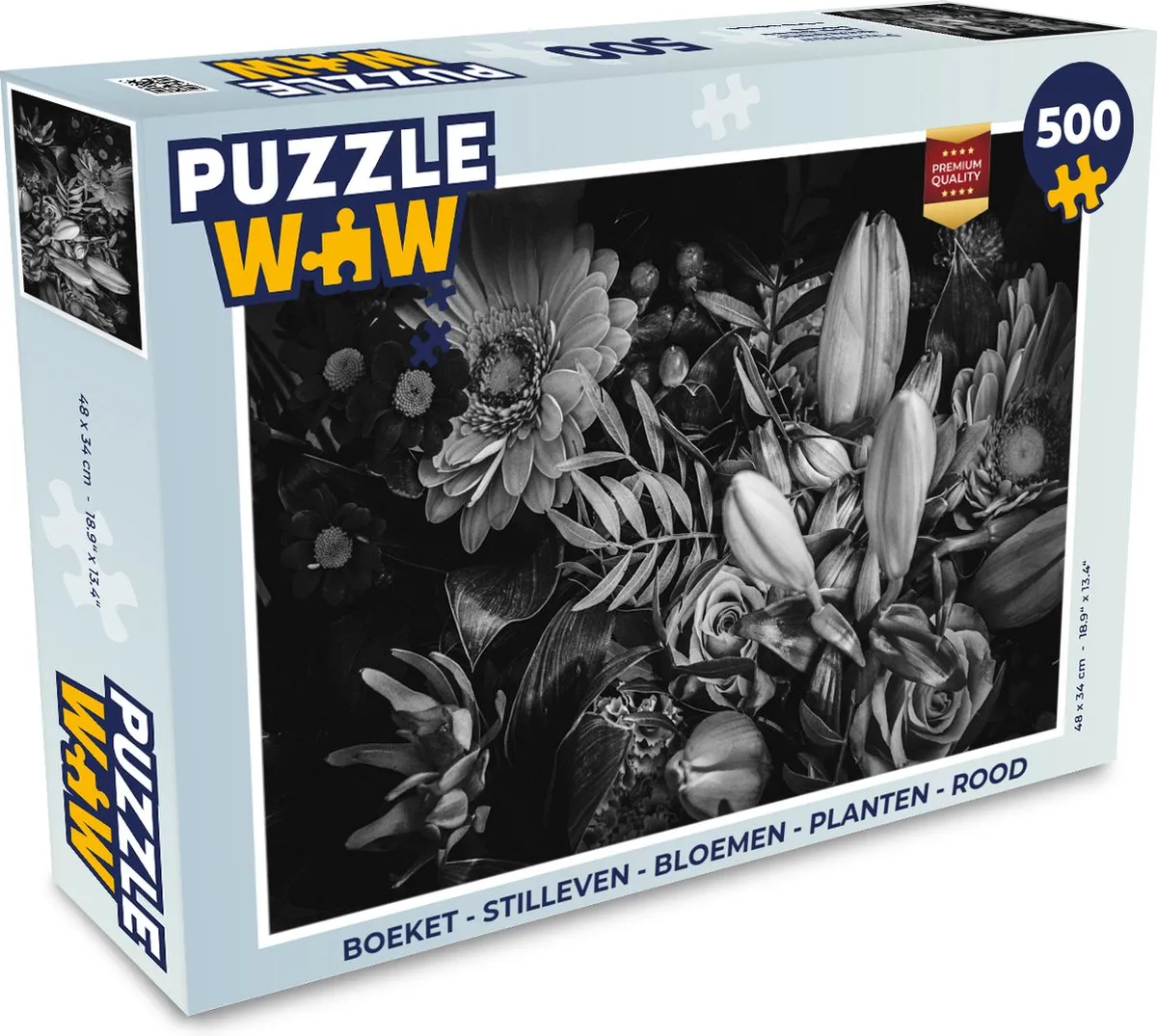 PuzzleWow Stilleven Bloemen Legpuzzel 500 Stuks - Multicolor