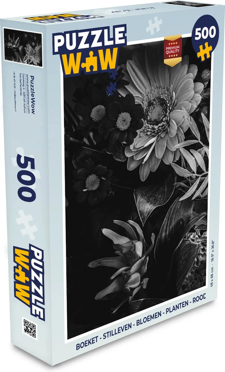 PuzzleWow Stilleven Bloemen Legpuzzel 500 Stuks - Multicolor