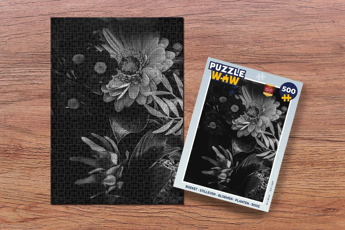 PuzzleWow Stilleven Bloemen Legpuzzel 500 Stuks - Multicolor