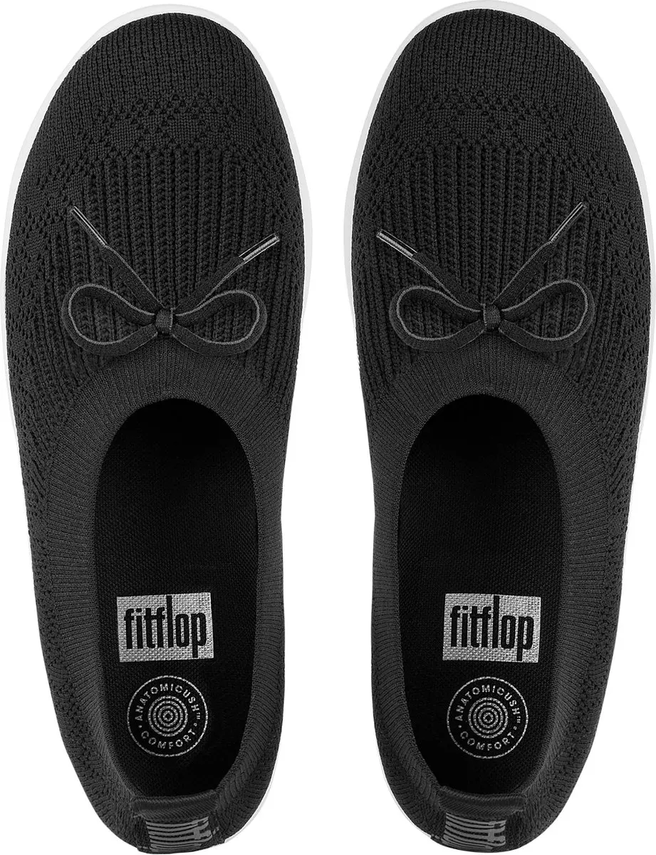 FitFlop™ Uberknit Slip-On Ballerina With Bow Poly/nylon Black