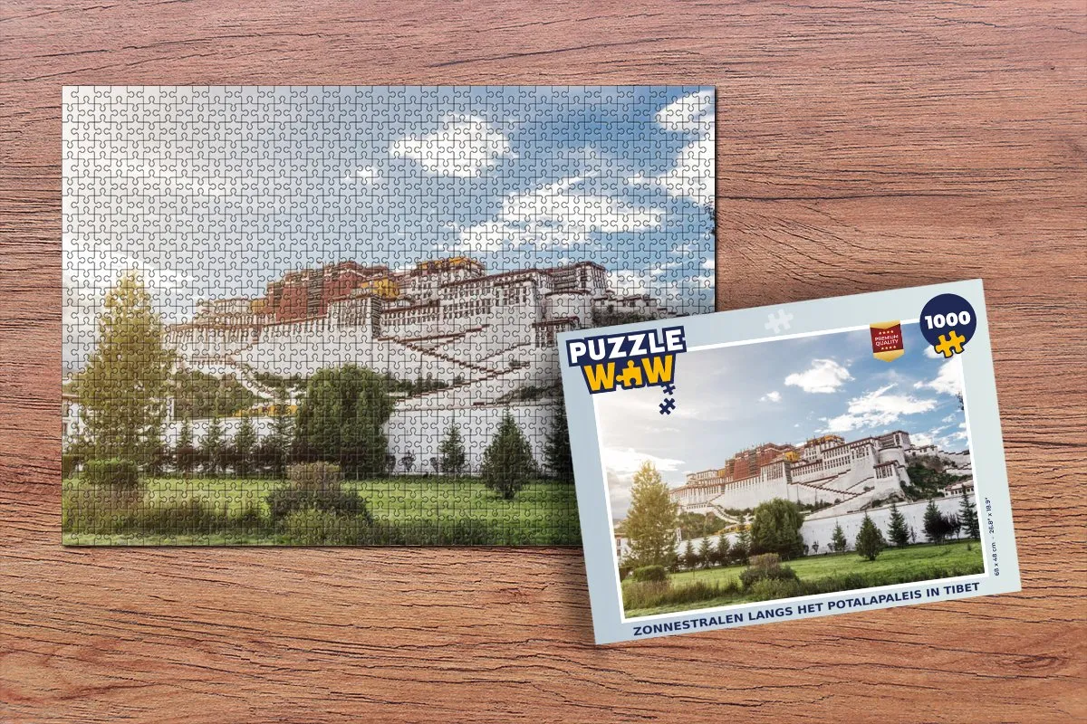 PuzzleWow Legpuzzel Zonnestralen Potalapaleis Tibet 1000 Stuks - Multicolor