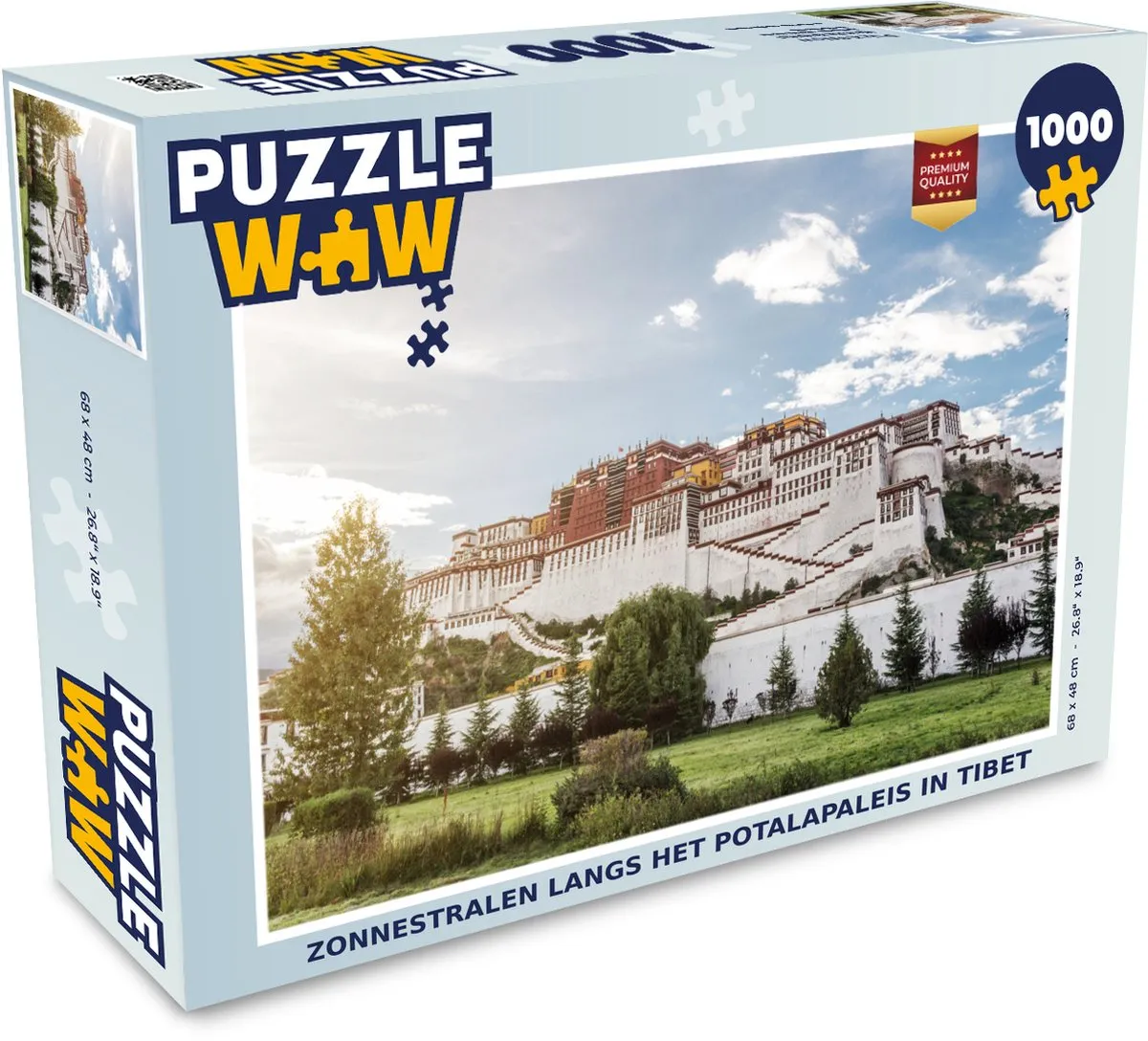 PuzzleWow Legpuzzel Zonnestralen Potalapaleis Tibet 1000 Stuks - Multicolor