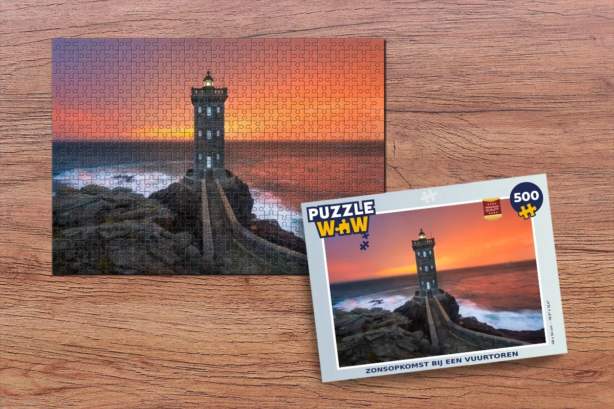 PuzzleWow Zonsopkomst Vuurtoren Legpuzzel 500 Stuks - Multicolor