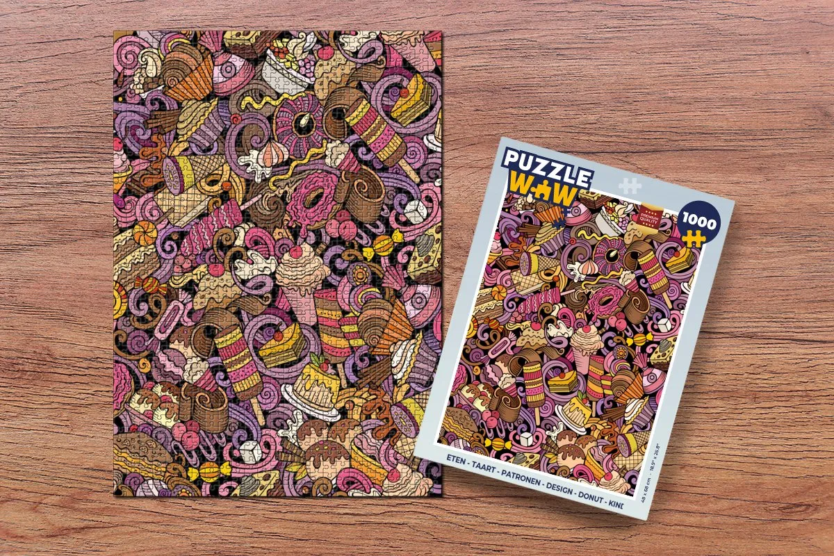 PuzzleWow Donut Legpuzzel 1000 Stuks - Multicolor