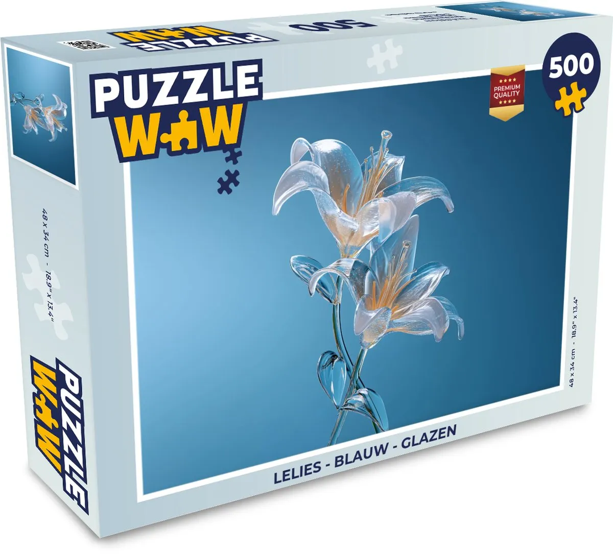 PuzzleWow Lelies Glazen Legpuzzel 500 Stuks - MPN 8721375321485