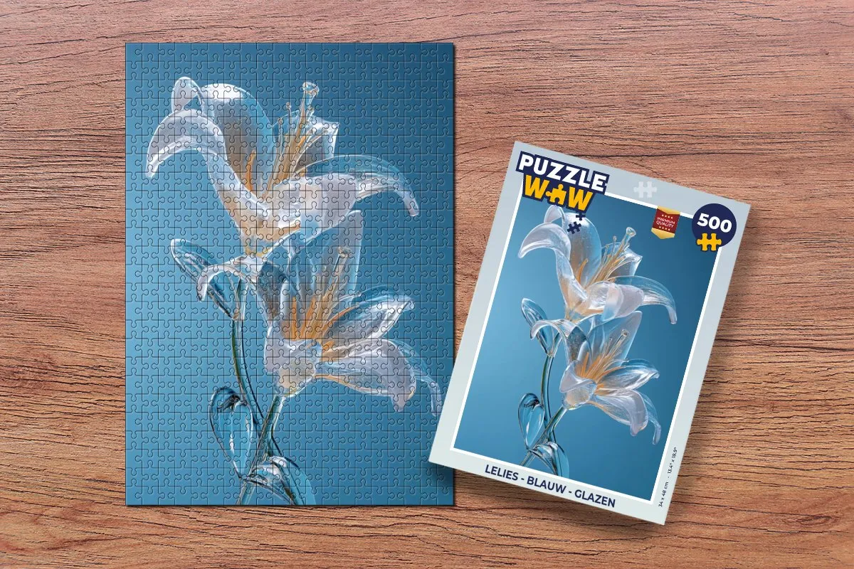 PuzzleWow Lelies Glazen Legpuzzel 500 Stuks - MPN 8721375321485