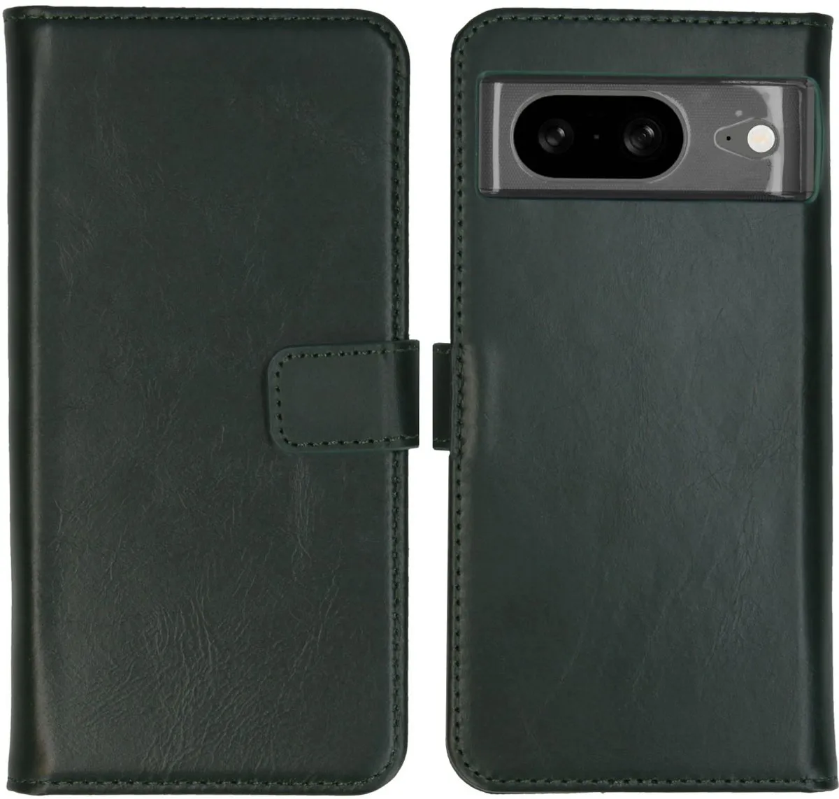 Selencia Hoesje Google Pixel 8 - Groen Lederen Bookcase
