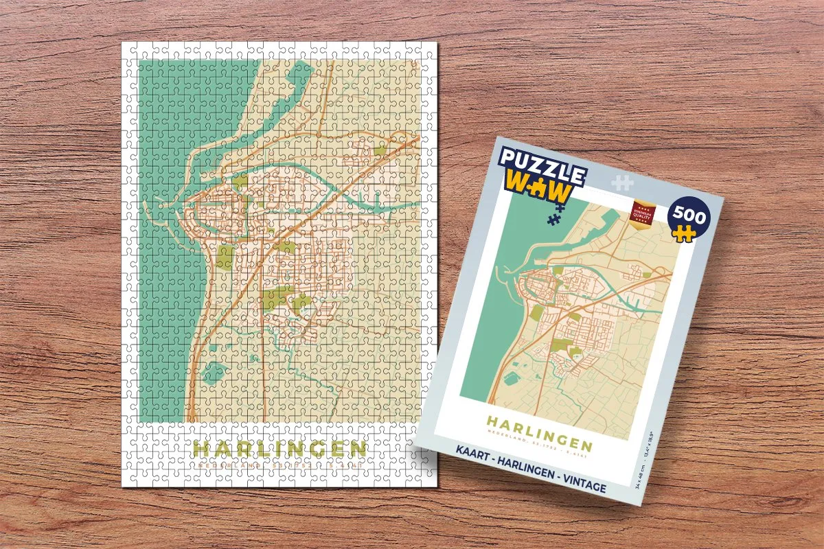 PuzzleWow Harlingen Vintage Legpuzzel 500 Stuks - Multicolor