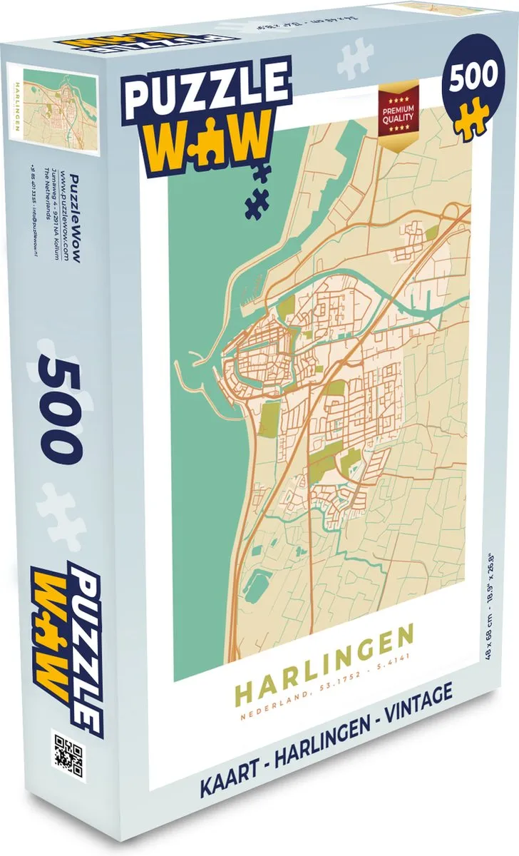 PuzzleWow Harlingen Vintage Legpuzzel 500 Stuks - Multicolor