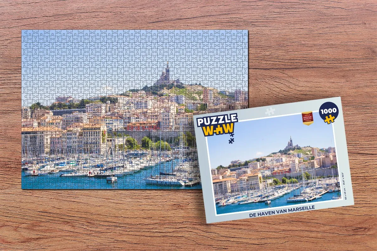 PuzzleWow De haven van Marseille Legpuzzel 1000 Stuks - Multicolor