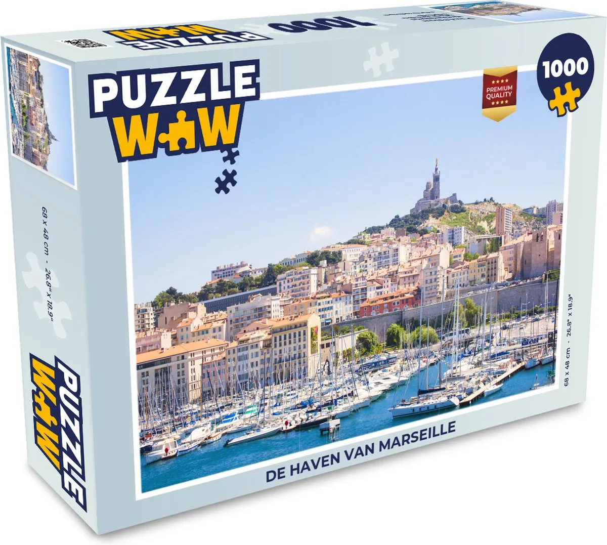 PuzzleWow De haven van Marseille Legpuzzel 1000 Stuks - Multicolor