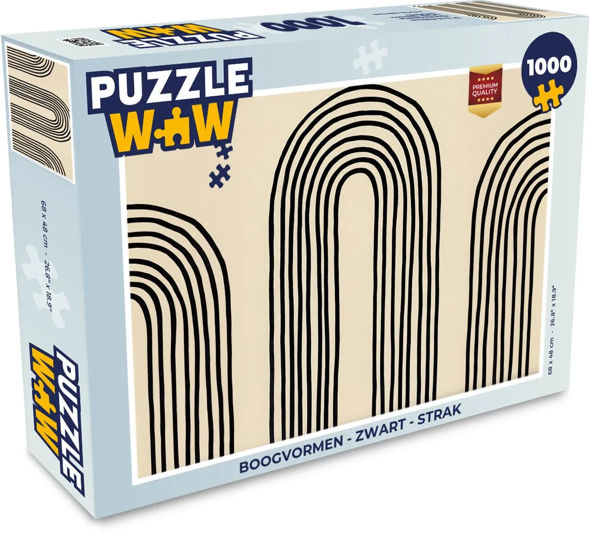 PuzzleWow Boogvormen Legpuzzel 1000 Stuks - Zwart