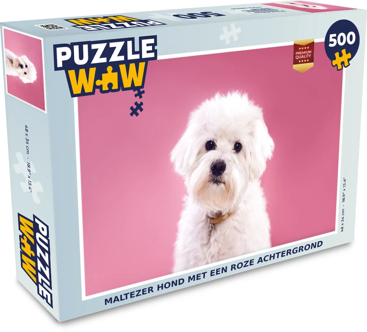 PuzzleWow Maltezer Hond Legpuzzel 500 Stuks - Multicolor