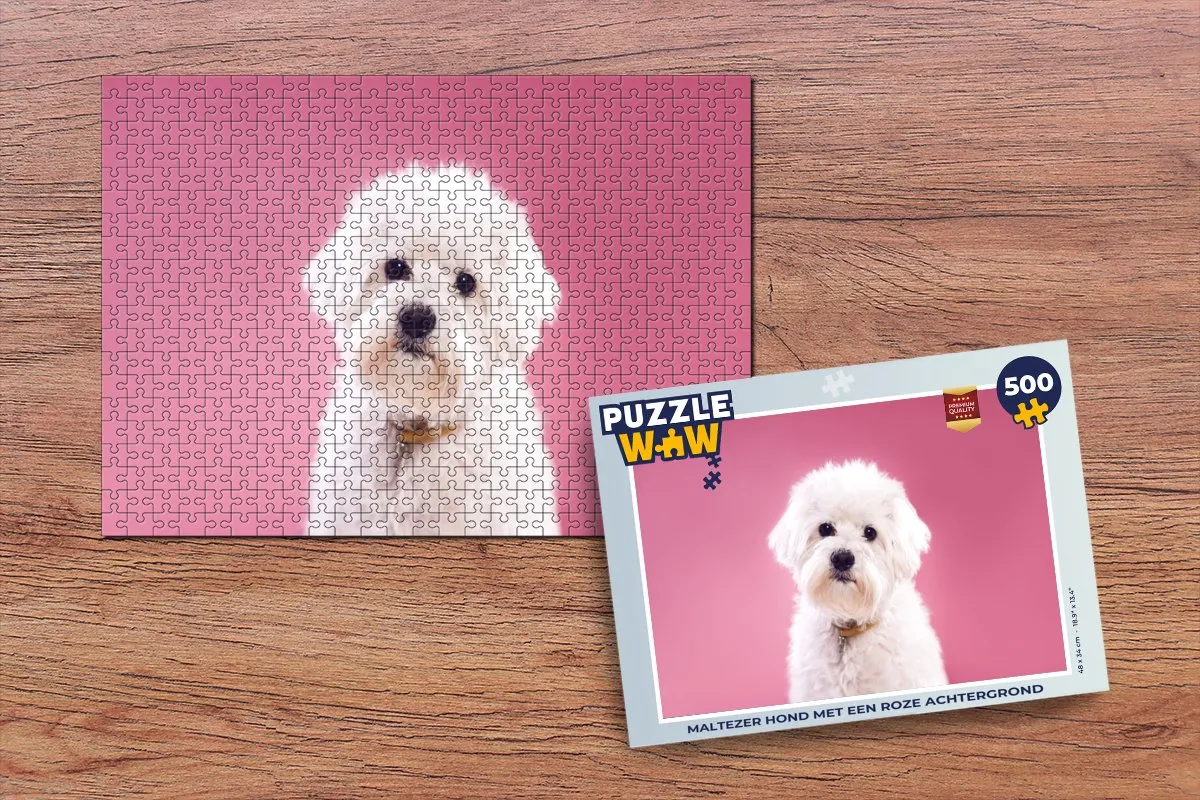 PuzzleWow Maltezer Hond Legpuzzel 500 Stuks - Multicolor