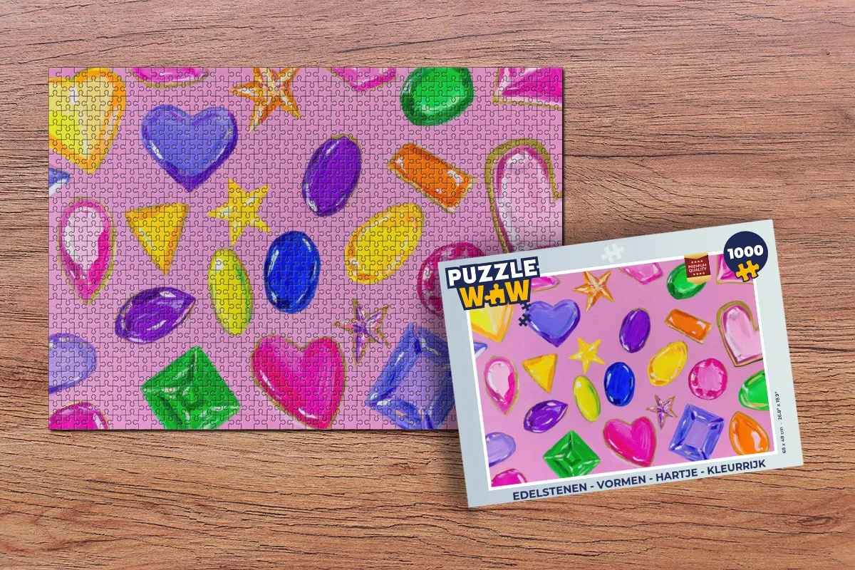 PuzzleWow Edelstenen Hartje Legpuzzel 1000 Stuks - Kleurrijk