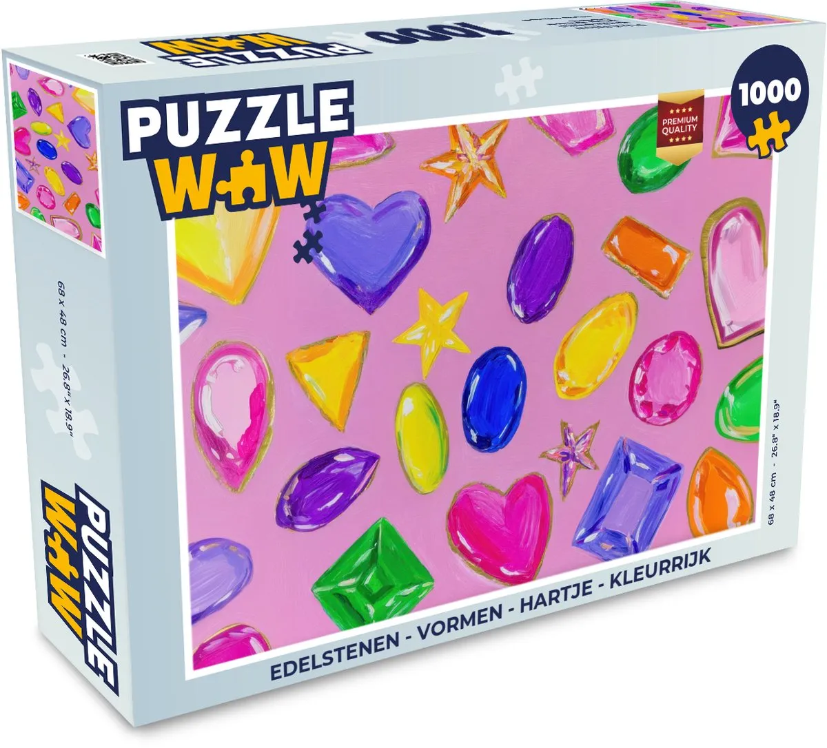PuzzleWow Edelstenen Hartje Legpuzzel 1000 Stuks - Kleurrijk