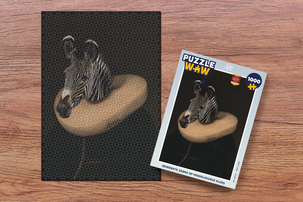 PuzzleWow Oude Meesters Legpuzzel 1000 Stuks - Zebra - Multicolor